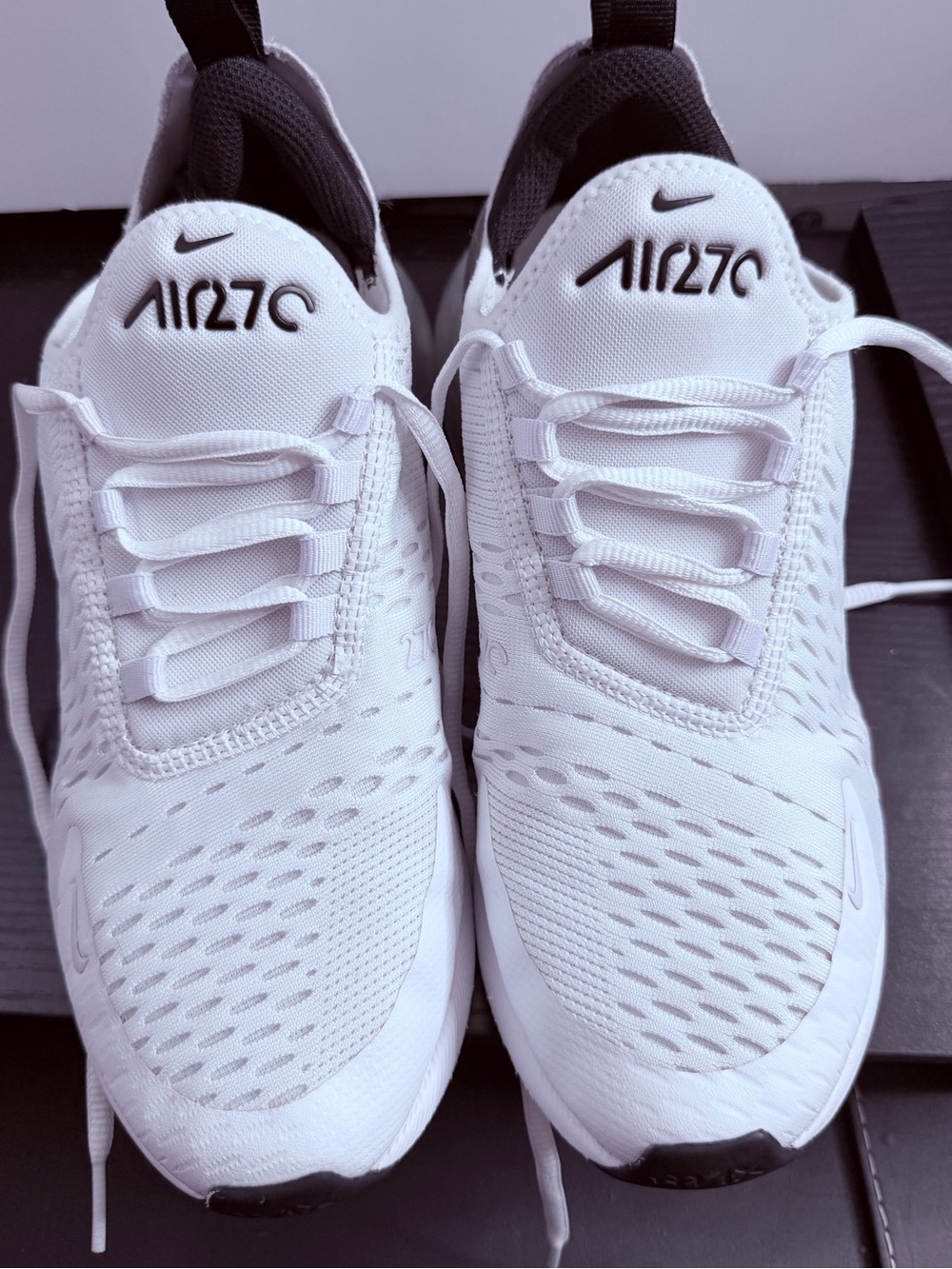 Nike Kids White and Black Air270 Sneakers